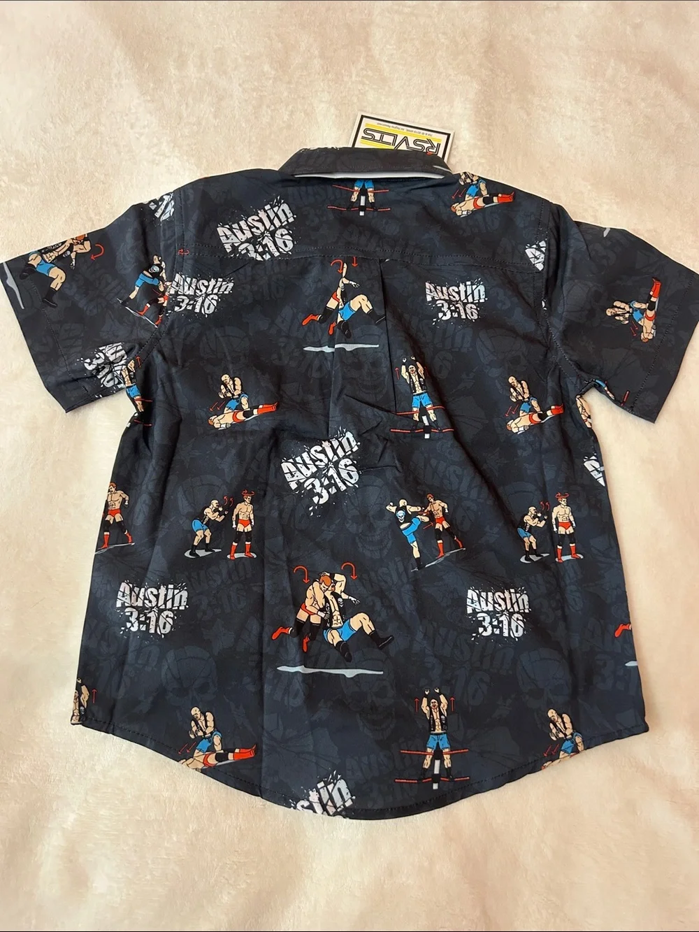 RSVLTS Kids Black Austin 3:16 Short Sleeve Button-Down Shirt